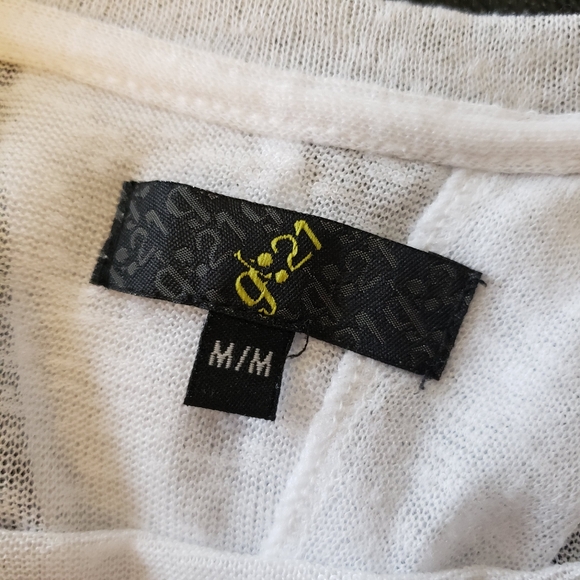 ⭐G21 White Sheer Cream Lace Open Back Top Size Medium - Picture 5 of 7